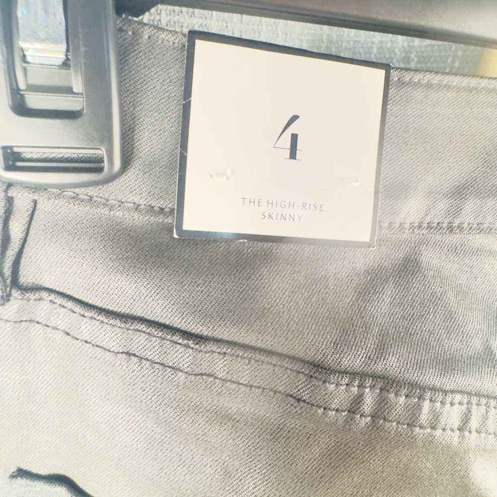 White House Black Market High-Rise Coated Gray Skinny Pants Women's size 4 NWT - Picture 12 of 16